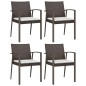Set Pranzo da Giardino 5pz con Cuscini in Polyrattan e Acciaio Set Pranzo da Giardino 5pz con Cuscini in Polyrattan e Acciaio
