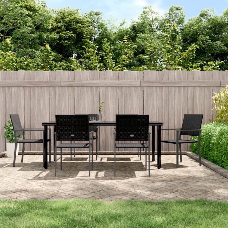 Set da Pranzo da Giardino 7 pz in Polyrattan e Acciaio Set da Pranzo da Giardino 7 pz in Polyrattan e Acciaio