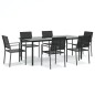 Set da Pranzo da Giardino 7 pz in Polyrattan e Acciaio Set da Pranzo da Giardino 7 pz in Polyrattan e Acciaio