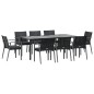 Set Pranzo da Giardino 9 pz con Cuscini in Polyrattan e Acciaio Set Pranzo da Giardino 9 pz con Cuscini in Polyrattan e Acciaio