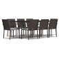 Set Pranzo da Giardino 9 pz con Cuscini in Polyrattan e Acciaio Set Pranzo da Giardino 9 pz con Cuscini in Polyrattan e Acciaio