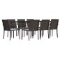 Set Pranzo da Giardino 9 pz con Cuscini in Polyrattan e Acciaio Set Pranzo da Giardino 9 pz con Cuscini in Polyrattan e Acciaio