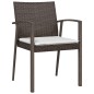 Set Pranzo da Giardino 3pz con Cuscini in Polyrattan e Acciaio Set Pranzo da Giardino 3pz con Cuscini in Polyrattan e Acciaio