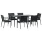 Set Pranzo da Giardino 7 pz con Cuscini in Polyrattan e Acciaio Set Pranzo da Giardino 7 pz con Cuscini in Polyrattan e Acciaio