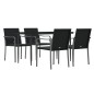Set Pranzo da Giardino 5pz con Cuscini in Polyrattan e Acciaio Set Pranzo da Giardino 5pz con Cuscini in Polyrattan e Acciaio
