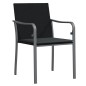 Set Pranzo da Giardino 5pz con Cuscini in Polyrattan e Acciaio Set Pranzo da Giardino 5pz con Cuscini in Polyrattan e Acciaio