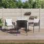 Set Pranzo da Giardino 5pz con Cuscini in Polyrattan e Acciaio Set Pranzo da Giardino 5pz con Cuscini in Polyrattan e Acciaio