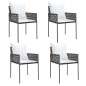 Set Pranzo da Giardino 5pz con Cuscini in Polyrattan e Acciaio Set Pranzo da Giardino 5pz con Cuscini in Polyrattan e Acciaio