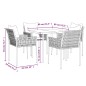 Set Pranzo da Giardino 5pz con Cuscini in Polyrattan e Acciaio Set Pranzo da Giardino 5pz con Cuscini in Polyrattan e Acciaio