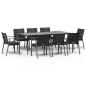 Set Pranzo da Giardino 9 pz con Cuscini in Polyrattan e Acciaio Set Pranzo da Giardino 9 pz con Cuscini in Polyrattan e Acciaio
