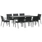Set Pranzo da Giardino 9 pz con Cuscini in Polyrattan e Acciaio Set Pranzo da Giardino 9 pz con Cuscini in Polyrattan e Acciaio