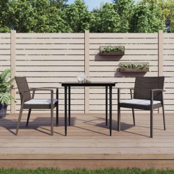 vidaXL Set Pranzo da Giardino 3pz con Cuscini in Polyrattan e Acciaio