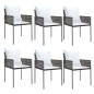 vidaXL Set Pranzo da Giardino 7 pz con Cuscini in Polyrattan e Acciaio vidaXL Set Pranzo da Giardino 7 pz con Cuscini in Polyrattan e Acciaio