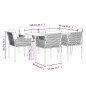 vidaXL Set Pranzo da Giardino 7 pz con Cuscini in Polyrattan e Acciaio vidaXL Set Pranzo da Giardino 7 pz con Cuscini in Polyrattan e Acciaio
