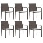 Set Pranzo da Giardino 7 pz con Cuscini in Polyrattan e Acciaio Set Pranzo da Giardino 7 pz con Cuscini in Polyrattan e Acciaio