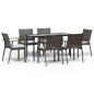 vidaXL Set Pranzo da Giardino 7 pz con Cuscini in Polyrattan e Acciaio vidaXL Set Pranzo da Giardino 7 pz con Cuscini in Polyrattan e Acciaio