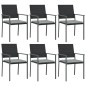 Set Pranzo da Giardino 7 pz con Cuscini in Polyrattan e Acciaio Set Pranzo da Giardino 7 pz con Cuscini in Polyrattan e Acciaio