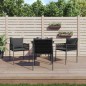 Set Pranzo da Giardino 5pz con Cuscini in Polyrattan e Acciaio Set Pranzo da Giardino 5pz con Cuscini in Polyrattan e Acciaio