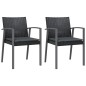 Set Pranzo da Giardino 3pz con Cuscini in Polyrattan e Acciaio
