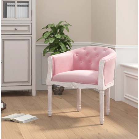 Sedia da Pranzo Rosa in Velluto