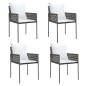 Set Pranzo da Giardino 5pz con Cuscini in Polyrattan e Acciaio Set Pranzo da Giardino 5pz con Cuscini in Polyrattan e Acciaio