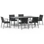 Set Pranzo da Giardino 7 pz con Cuscini in Polyrattan e Acciaio Set Pranzo da Giardino 7 pz con Cuscini in Polyrattan e Acciaio