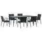 Set Pranzo da Giardino 7 pz con Cuscini in Polyrattan e Acciaio Set Pranzo da Giardino 7 pz con Cuscini in Polyrattan e Acciaio