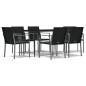 vidaXL Set Pranzo da Giardino 7 pz con Cuscini in Polyrattan e Acciaio vidaXL Set Pranzo da Giardino 7 pz con Cuscini in Polyrattan e Acciaio