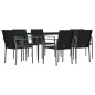 vidaXL Set Pranzo da Giardino 7 pz con Cuscini in Polyrattan e Acciaio vidaXL Set Pranzo da Giardino 7 pz con Cuscini in Polyrattan e Acciaio