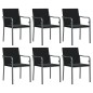 vidaXL Set Pranzo da Giardino 7 pz con Cuscini in Polyrattan e Acciaio vidaXL Set Pranzo da Giardino 7 pz con Cuscini in Polyrattan e Acciaio