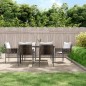 Set Pranzo da Giardino 7 pz con Cuscini in Polyrattan e Acciaio Set Pranzo da Giardino 7 pz con Cuscini in Polyrattan e Acciaio