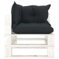 Poltrona Angolare Giardino Pallet con Cuscini Antracite Legno Poltrona Angolare Giardino Pallet con Cuscini Antracite Legno