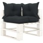 Divano da Giardino Pallet a 2 Posti con Cuscini Antracite Legno Divano da Giardino Pallet a 2 Posti con Cuscini Antracite Legno