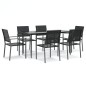 Set da Pranzo da Giardino 7 pz in Polyrattan e Acciaio Set da Pranzo da Giardino 7 pz in Polyrattan e Acciaio