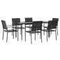 Set da Pranzo da Giardino 7 pz in Polyrattan e Acciaio Set da Pranzo da Giardino 7 pz in Polyrattan e Acciaio