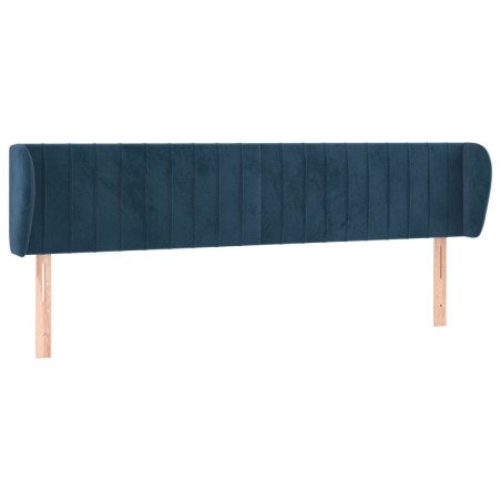 vidaXL Testiera ad Orecchio Blu Scuro 203x23x78/88 cm in Velluto