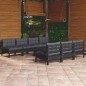 Set Divani da Giardino 8 pz con Cuscini Antracite Legno di Pino Set Divani da Giardino 8 pz con Cuscini Antracite Legno di Pino