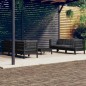 Set Divani da Giardino 7 pz con Cuscini Antracite Legno di Pino Set Divani da Giardino 7 pz con Cuscini Antracite Legno di Pino