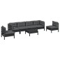 Set Divani da Giardino 7 pz con Cuscini Legno Massello di Pino Set Divani da Giardino 7 pz con Cuscini Legno Massello di Pino