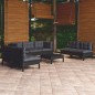 Set Divani da Giardino 8 pz con Cuscini Legno Massello di Pino Set Divani da Giardino 8 pz con Cuscini Legno Massello di Pino