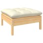 Set Divani da Giardino 7 pz con Cuscini Crema in Massello di Pino Set Divani da Giardino 7 pz con Cuscini Crema in Massello di Pino