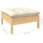 Set Divani da Giardino 7 pz con Cuscini Crema in Massello di Pino Set Divani da Giardino 7 pz con Cuscini Crema in Massello di Pino