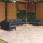 Set Divani da Giardino 9 pz con Cuscini Legno Massello di Pino Set Divani da Giardino 9 pz con Cuscini Legno Massello di Pino