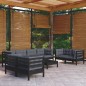 Set Divani da Giardino 9 pz con Cuscini Legno Massello di Pino Set Divani da Giardino 9 pz con Cuscini Legno Massello di Pino