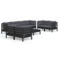 Set Divani da Giardino 9 pz con Cuscini Legno Massello di Pino Set Divani da Giardino 9 pz con Cuscini Legno Massello di Pino