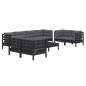 Set Divani da Giardino 9 pz con Cuscini Legno Massello di Pino Set Divani da Giardino 9 pz con Cuscini Legno Massello di Pino