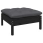 Set Divani da Giardino 7 pz con Cuscini Neri Massello di Pino Set Divani da Giardino 7 pz con Cuscini Neri Massello di Pino