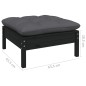Set Divani da Giardino 9 pz con Cuscini Neri Massello di Pino Set Divani da Giardino 9 pz con Cuscini Neri Massello di Pino