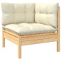 Set Divani da Giardino 11 pz con Cuscini Crema Massello di Pino Set Divani da Giardino 11 pz con Cuscini Crema Massello di Pino