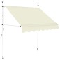 Tenda da Sole Retrattile Manuale 200 cm Crema Tenda da Sole Retrattile Manuale 200 cm Crema